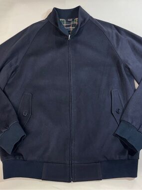 Ben Silver Charleston Wool and Cashmere Zippered Jacket in Navy Size 44 EUC